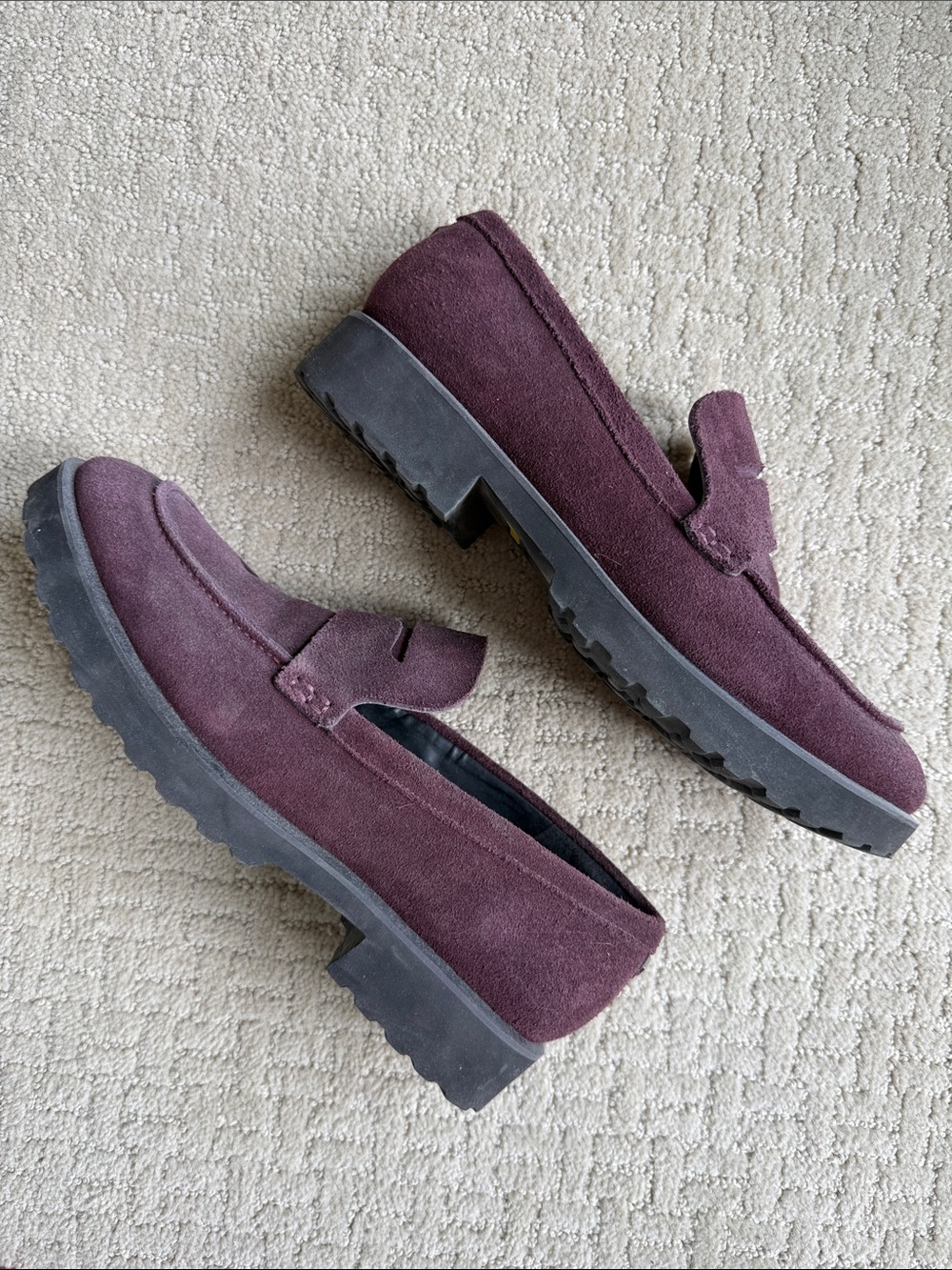 Cole Haan Burgundy Suede Penny Loafers size8 1/2 - Picture 7 of 9